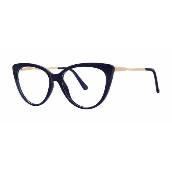 Modern Plastic Fondly Eyeglasses Cat Eye Black & Gold Frame, 55-17-145 - Picture 1 of 1
